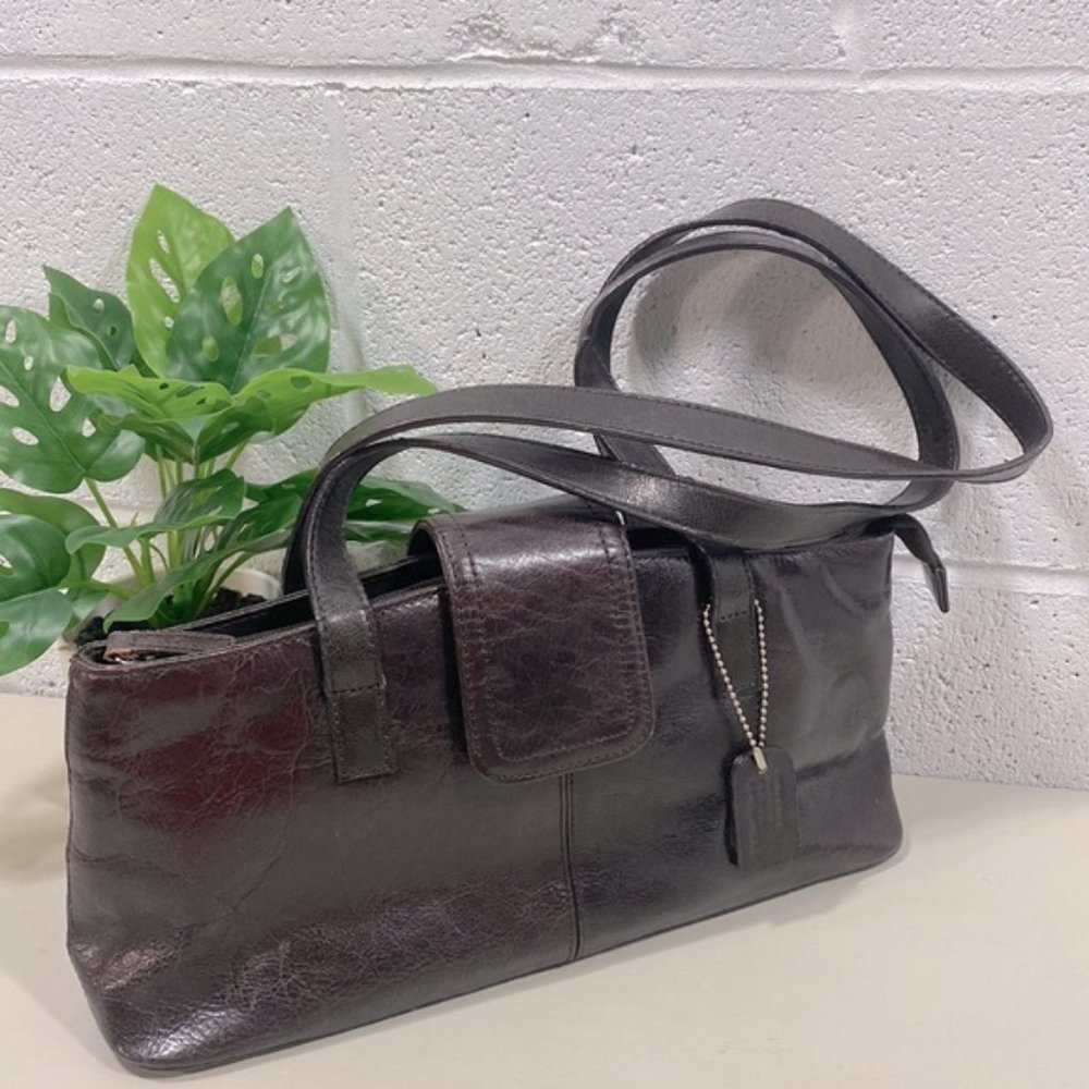Jessica genuine leather dark brown shoulder bag